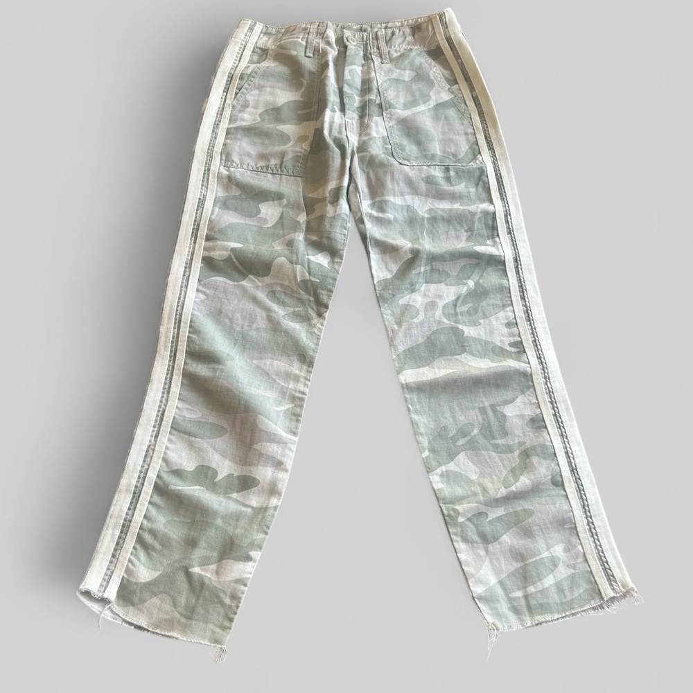 MOTHER The Shaker Chop Crop fray Desert print camo utility pants size 24 retro